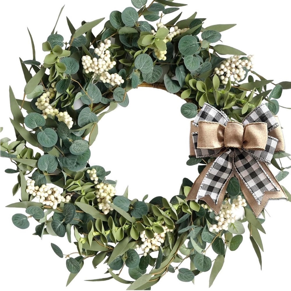 Elegant Green and Eucalyptus Everyday Wreath